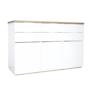 Meuble Multifonction MUNDI 3 portes 6 tiroirs Blanc Soldes été vague 2