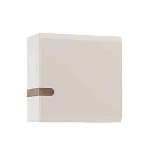 Meuble haut suspendu Avec Large Baguette LINATE - Blanc/Chêne beige