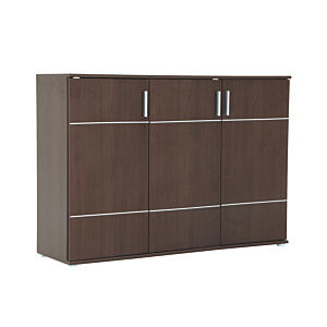 Commode JONAS 3 Portes - Wenge / Marron foncé