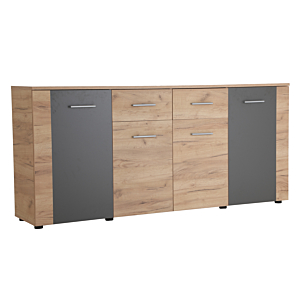Commode UNO 4 portes et 2 tiroirs Marron Craft
