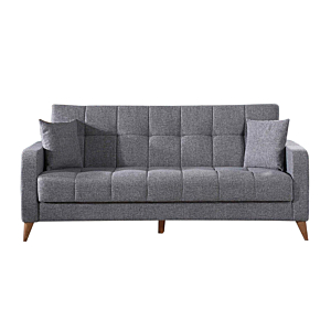 Canapé Lit Latika Avec 2 Coussins Et Coffre - Gris Clair