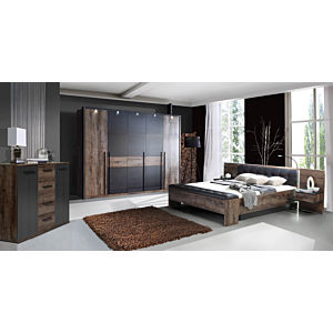 Armoire Bellevue Chêne Marron et Noir