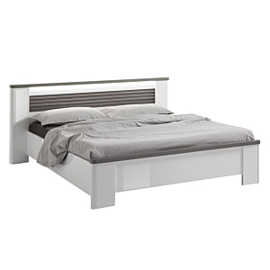 Lit VERTIGO Avec LED - Chêne Gris / Blanc Soldes été vague 2