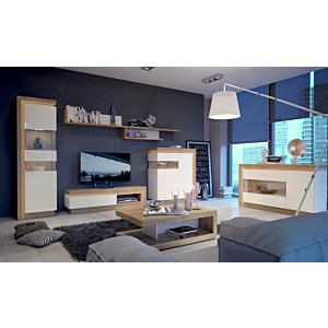 Buffet à Trois Portes LYON - Blanc / Chêne