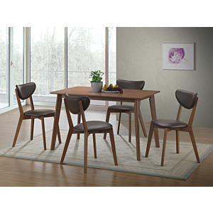 Set Table + 4 Chaises PRINCETON - Marron