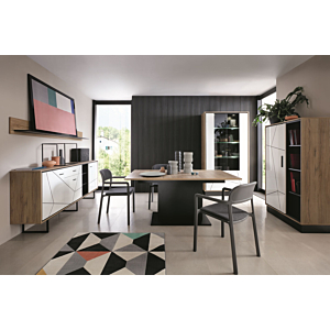 Table extensible BROLO - Noir / Chêne
