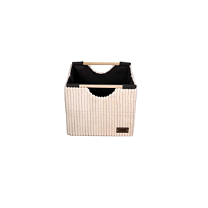 Boite De Rangement Côtelé 27x26x24cm - Beige Accessoires-rangements