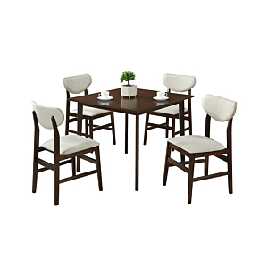 Set Table À manger ALBA Avec 4 Chaises – Cappucino Soldes été vague 2
