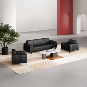 Pack Salon De Bureau Alessio 3+1+1 - Noir