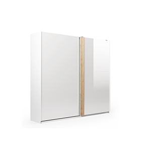 Armoire Venus 2 Portes Coulissantes - Blanc/Chêne