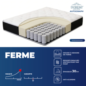 Matelas Doremi Autograph 140X200Cm - Blanc + Protège Matelas 2P Gratuit