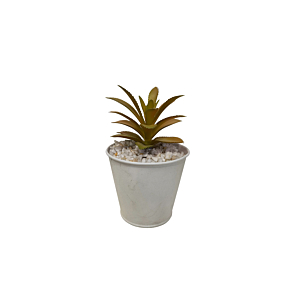 Plante ARTIFICIELLE AVEC POT EN FER 10x10x15,5cm - Blanc Soldes été vague 2