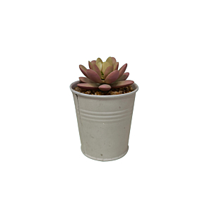 Plante ARTIFICIELLE AVEC POT EN FER 8x8x12,5cm - Blanc Soldes été vague 2