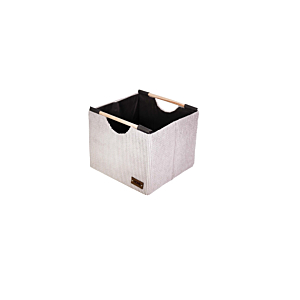 Boite De Rangement Côtelé 27x26x24cm - Gris Beige Accessoires-rangements