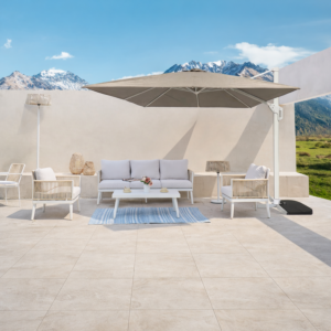 Parasol Déporté Avec Aérateur Coast 300Cm - Taupe