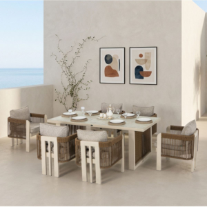 Set Table à Manger + 6 Fauteuils Atlas