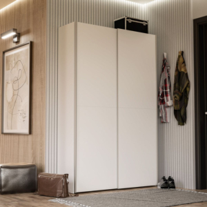 Armoire New Ozzula 2 portes coulissantes 120,1 × 190,5 × 41,6 cm - blanc