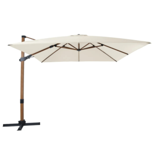 Parasol Déporté Base Rot 360° E/Bois Robusto Mwh 3x3M - Beige Les Petits Prix