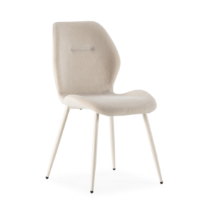 Chaise Ansu crème avec pied assorti – 49 × 58 × 47,5 / 86 cm