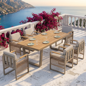 Set table à manger + 6 fauteuils Argos – 200 x 100 x 75 cm