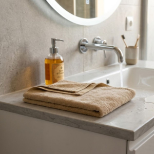Drap de bain BASIC beige – 100 × 150 cm – 500 g/m²