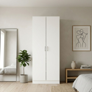Armoire FOCUS 2 Portes + 1 Tiroir 78,5 x 49,8 x 200,4 cm Blanc