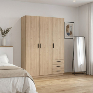 Armoire SPRINT 3 Portes + 3 Tiroirs 147 x 49,8 x 200,4 cm - Chêne