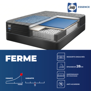 Matelas Sealy Essence 200X200Cm - Gris + Couette Gratuite