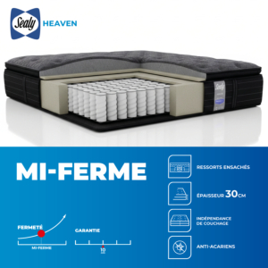 Matelas Sealy Heaven- Gris + Couette Gratuite