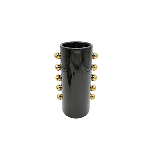 VASE EN CÉRAMIQUE NOIR AVEC SPHÈRES - Noir Décorations