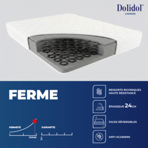 Matelas Dolidol Lhamza 1 Place 90X200Cm - Blanc