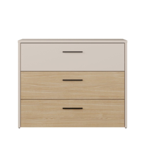 Commode Mayfair 3 Tiroirs - Chêne/Blanc Les Petits Prix