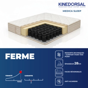 Matelas Kinedorsal Medica Sleep - Beige / Blanc Hello Summer
