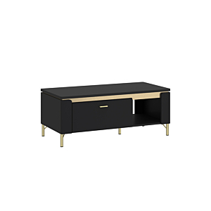 TABLE BASSE NORICA 1 TIROIR - Noir / Doré Soldes été vague 2