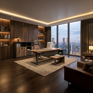 Bureau Directionnel Gauche Oscar Z - Chêne / Gris