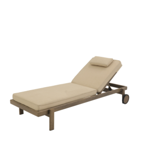Bain de Soleil Cosyline avec Repose-Tête – 200 x 80 x 39 cm – Taupe Transats et bain de soleil