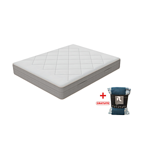 Matelas Richbond R Optimum - Blanc / Taupe + Parure De Lit Gratuite Essentiel HIVER