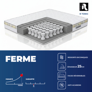 Matelas Richbond R Tonic 90X190 - Blanc + 1 Oreiller Gratuit