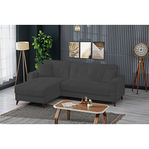 Canapé d'angle VERSAY réversible avec fonction lit - Gris Foncé