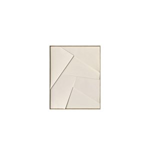 TABLEAU GEOMETRIQUE HANDMADE AVEC CADRE - BLANC Tableaux