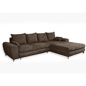 Canapé D'angle Réversible YOKO + Fonction Lit + Rangement - Marron