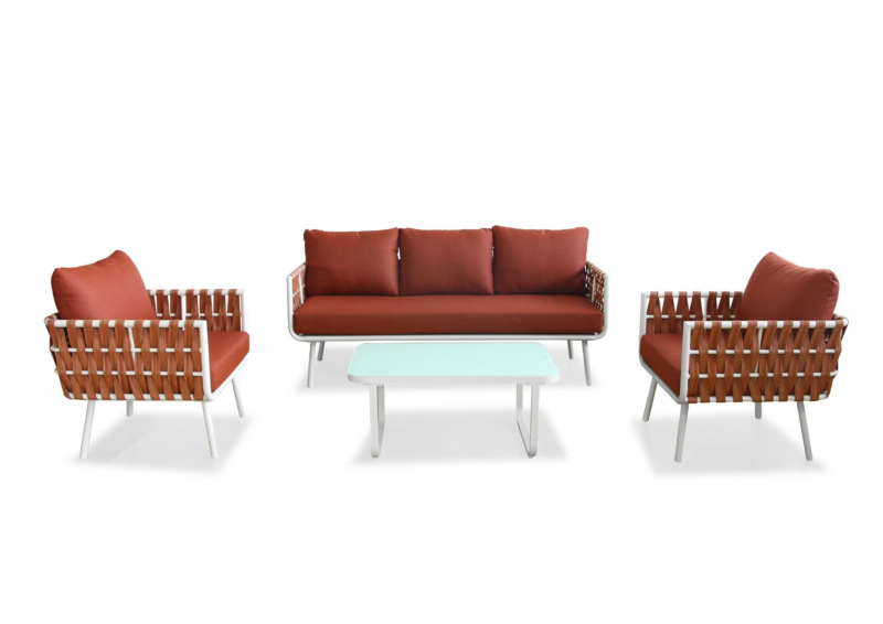 Set DIOR 3+1+1 Avec Table Basse - Orange