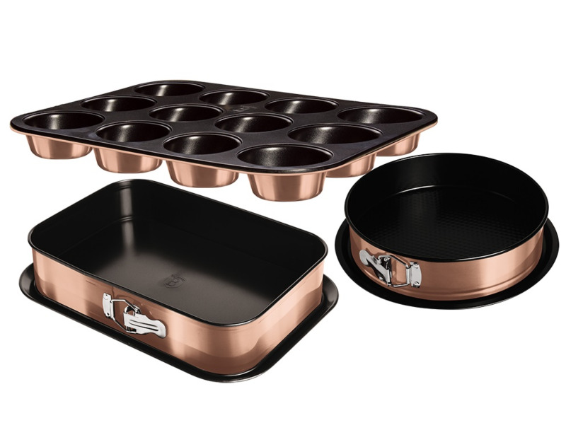 Set De 3 Moules À Charnière Et À Muffins - Rose Gold