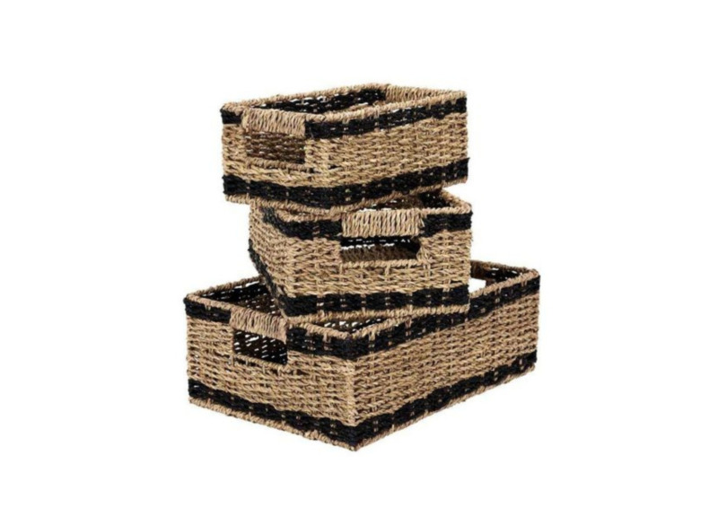 Lot De 3 Paniers - Marron / Noir