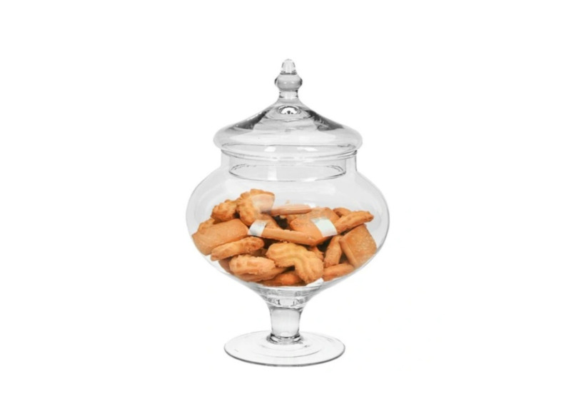 Bonbonnière En Verre Ronde - Blanc