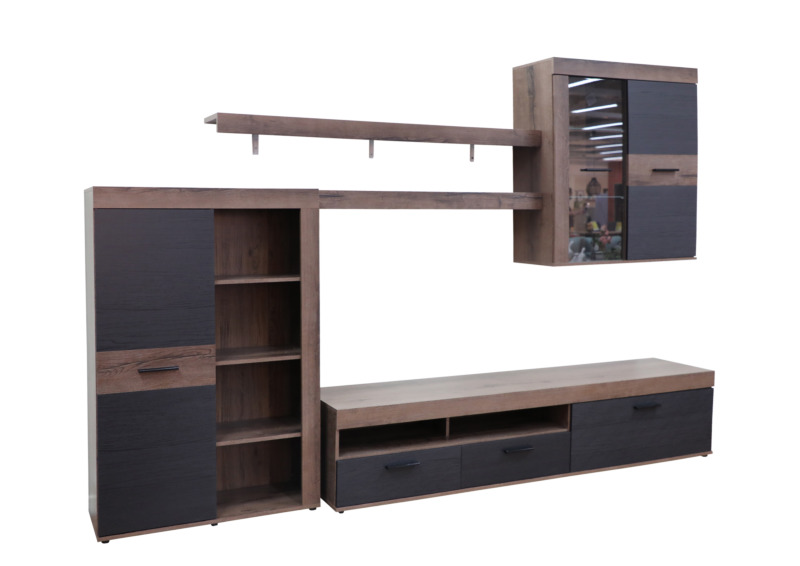 Living En Bloc TOKIO 300x201x41cm - Noyer/ Noir