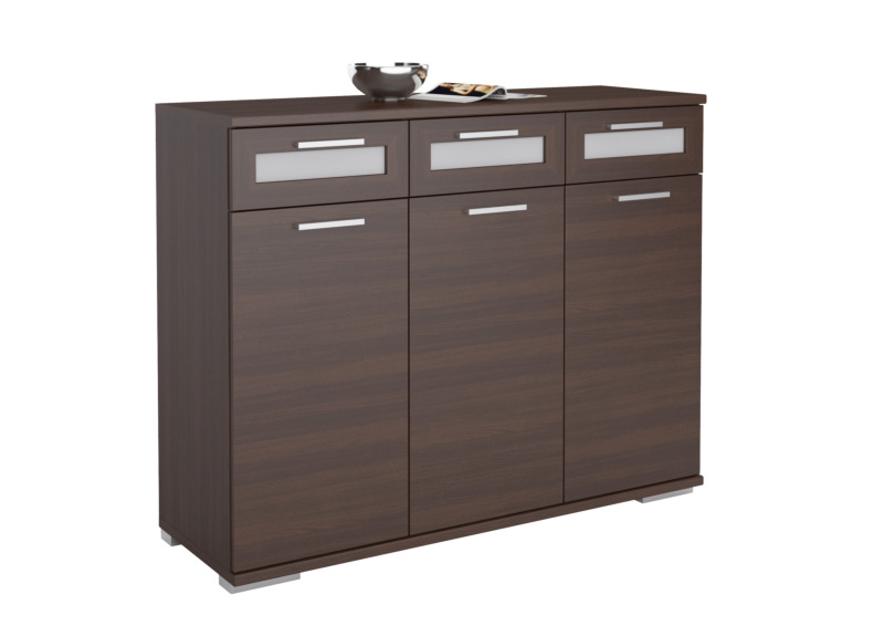 Commode SOLIDO 3 portes et 3 tiroirs Marron
